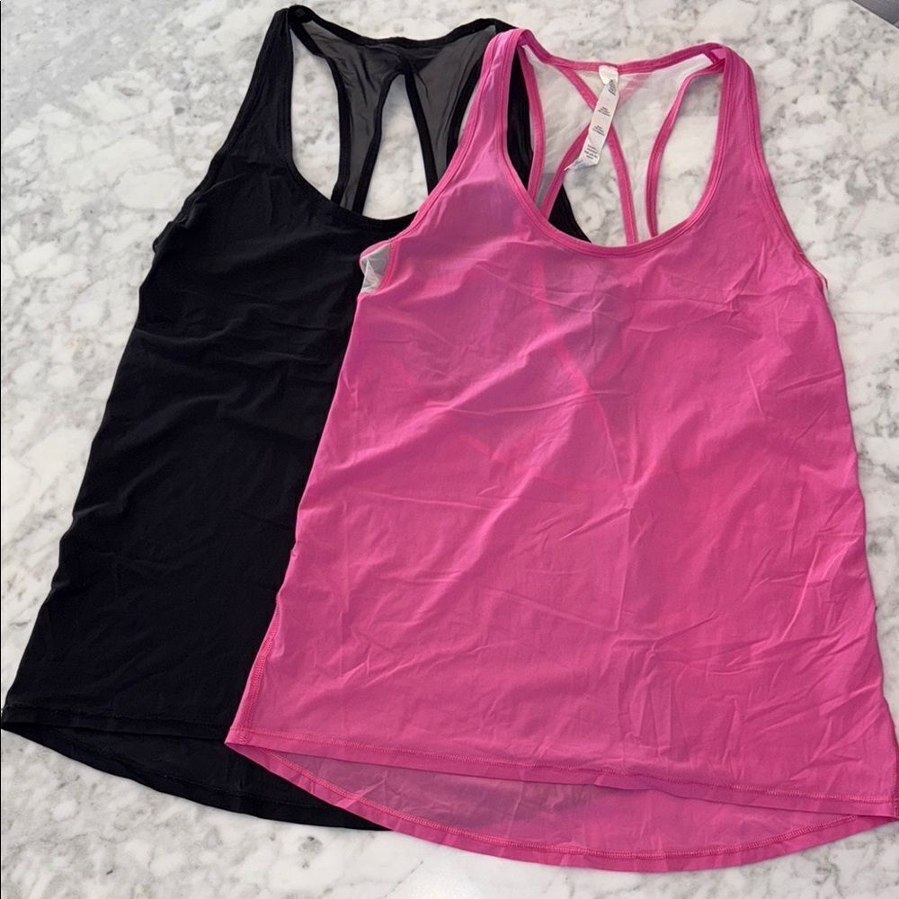 Lululemon Pink & Black Women's Racerback Tank Top Bundle 4